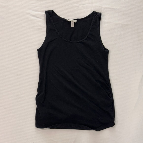 H&M Tops - H&M MAMA Women's Size M Black Maternity Tank Top Scoop Neck Ruched Basic